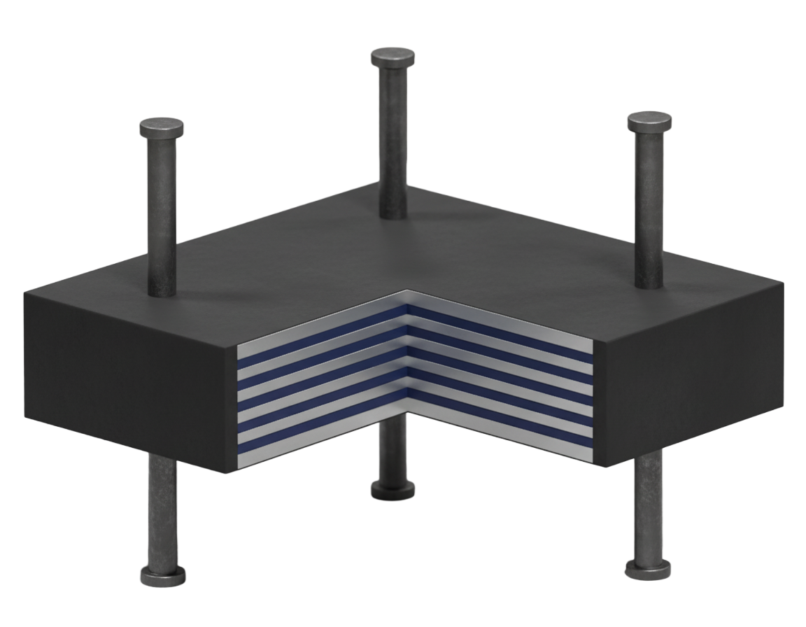 Apoyo de polímero de máxima durabilidad TAZA — con plato superior y pernos